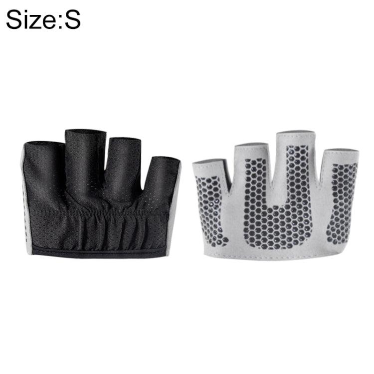 Breathable Half Finger Yoga Gloves with Anti-Slip Palm Protector - Size S