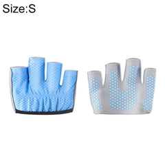 Breathable Half Finger Yoga Gloves with Anti-Slip Palm Protector - Size S