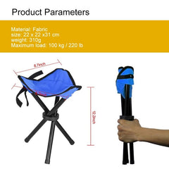 Portable Triangular Folding Stool for Outdoor Activities - Max Load 100KG, Compact Size 22x22x31cm