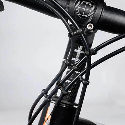 ZTTO S Style Brake Cable Clips, Pack Of 20 For MTB Use mounting on bike headset and handlebars showing organized brake and derailleur cables