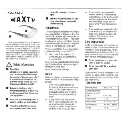 Magnifying Glasses for TV Viewing with Myopia Adjustment Support - adjustable aspherical lenses for clear TV viewing at ~3m, reduces eye strain