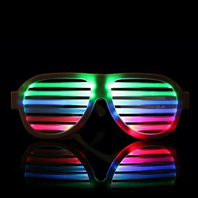 LED Musical Shades Sound Activated Party Glasses For Celebrations glowing multicolor shutter shades with USB rechargeable sound-activated LEDs