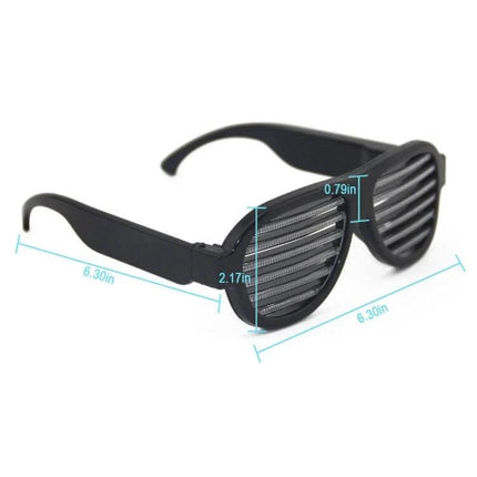 LED Musical Shades Sound Activated Party Glasses For Celebrations - black USB rechargeable sound‑activated LED party sunglasses