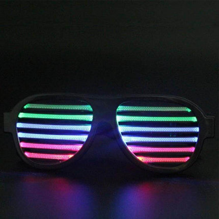 LED Musical Shades Sound Activated Party Glasses For Celebrations glowing multicolor shutter LED glasses with USB rechargeable, sound-activated party accessory