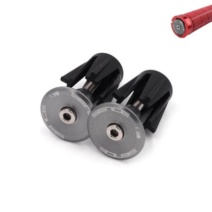 Bicycle Handlebar End Plugs for 17mm Aluminum 2-Pack – black plastic core with aluminum exterior, 2-pack bar end caps for 17mm+ handlebars