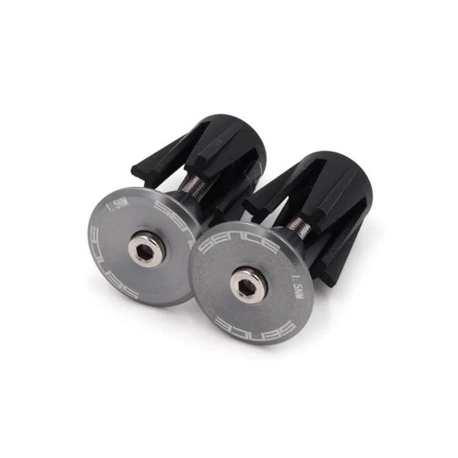 Bicycle Handlebar End Plugs for 17mm Aluminum 2-Pack – aluminum-faced bar end caps with plastic core, fits 17mm+ handlebars, rubber sponge compatible