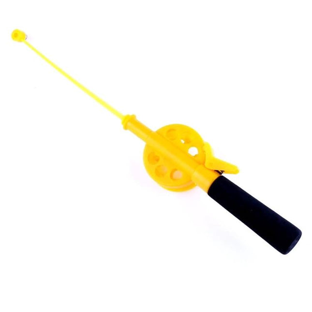 Ice Fishing Rod 33cm For Lakes And Ponds For Everyday Use - compact yellow carbon/plastic ice fishing rod with comfortable black grip