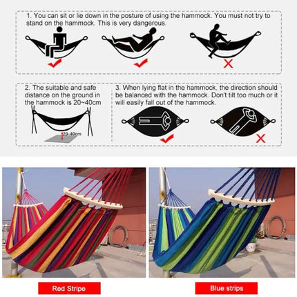 Outdoor Canvas Hammock 185x80 cm For Beach And Backyard Lounging | Syndmart