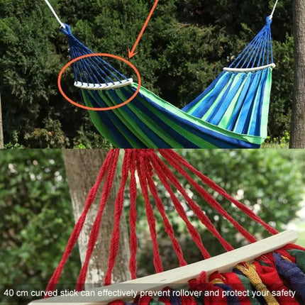 Outdoor Canvas Hammock 185x80 cm For Beach And Backyard Lounging