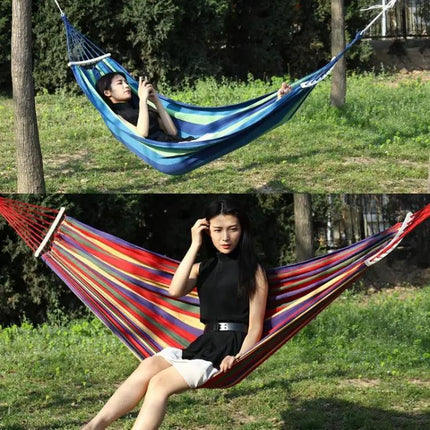 Outdoor Canvas Hammock 185x80 cm For Beach And Backyard Lounging