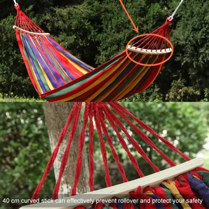 Outdoor Canvas Hammock 185x80 cm For Beach And Backyard Lounging
