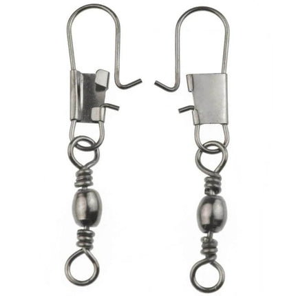 Fishing Barrel Swivel With Snap Ring, 3.5cm, 8G, 20 Pack - copper alloy swivels with snap for quick lure changes
