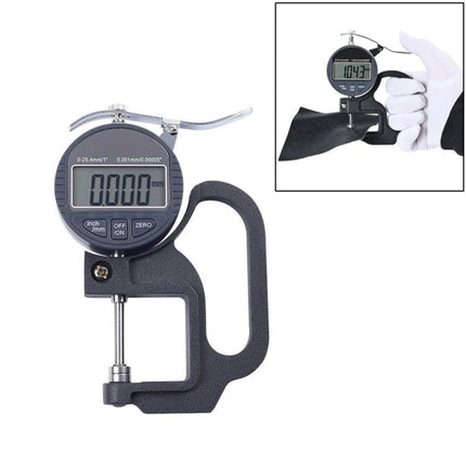 Digital Micrometer Gauge for Measuring Soft Material Thickness - digital gauge measuring leather, paper, film, sponge with aluminum/ABS shell for delicate surfaces