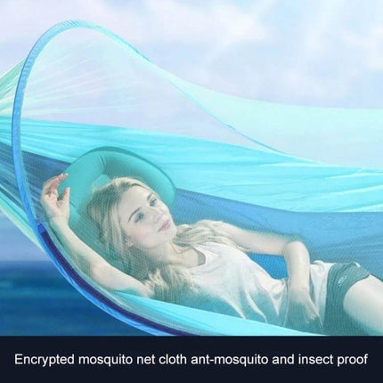 Portable Outdoor Camping Nylon Parachute Hammock 250x120cm with built-in mosquito net, lightweight 70D nylon for beach, backyard or camping use