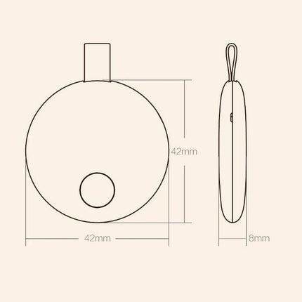 Xiaomi Youpin Bluetooth Anti-Lost Device for Tracking Items - 42mm round compact tracker with 8mm thickness and attachment loop