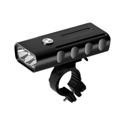 BX3 USB Charging Bicycle Front Handlebar Light for Night Riding – compact black USB-rechargeable front light with silicone mount and 360° rotating bracket
