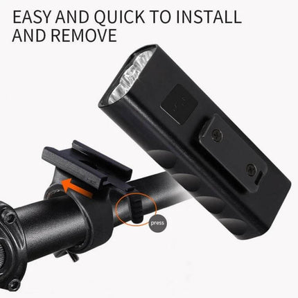 BX3 USB Charging Bicycle Front Handlebar Light for Night Riding - compact USB rechargeable front light with silicone mount and 360° rotating bracket