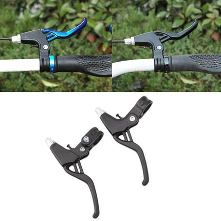 Mountain Bike Alloy Brake Levers Pair, Lightweight Aluminum, Black — matched left and right 22mm handlebar brake levers for mountain and folding bikes