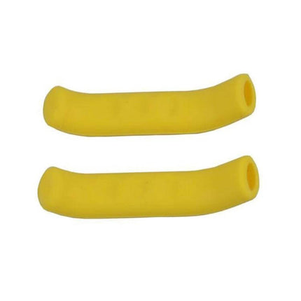 Alt Tag: Universal Bicycle Brake Silicone Covers Red For Better Grip - yellow silicone lever sleeve pair for improved grip and moisture resistance