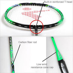 REGAIL 8019 Beginner-Friendly Carbon Badminton Racket Set - 2 Pieces