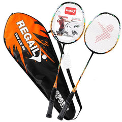 REGAIL 8019 Beginner-Friendly Carbon Badminton Racket Set - 2 Pieces