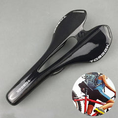 Premium 3K Carbon Fiber Ergonomic Hollow Road Bike Saddle for Optimal Comfort and Performance