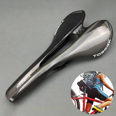 Premium 3K Carbon Fiber Ergonomic Hollow Road Bike Saddle for Optimal Comfort and Performance