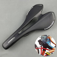 TOSEEK Featherweight Carbon Fiber Bicycle Seat with Hollow Structure for Ultimate Comfort