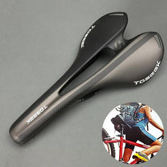 TOSEEK Featherweight Carbon Fiber Bicycle Seat with Hollow Structure for Ultimate Comfort