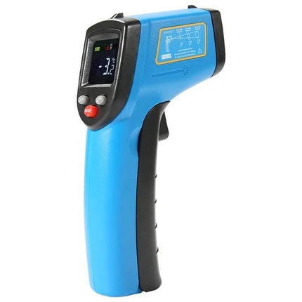 Portable Infrared Thermometer for Contactless Checks - blue handheld non-contact IR gun for surface temperature readings