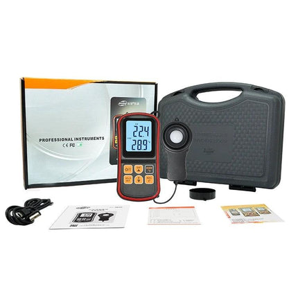 Benetech Portable Light Meter for Everyday Lighting Measurement - handheld lux meter kit with sensor, case and accessories for photographers and homeowners