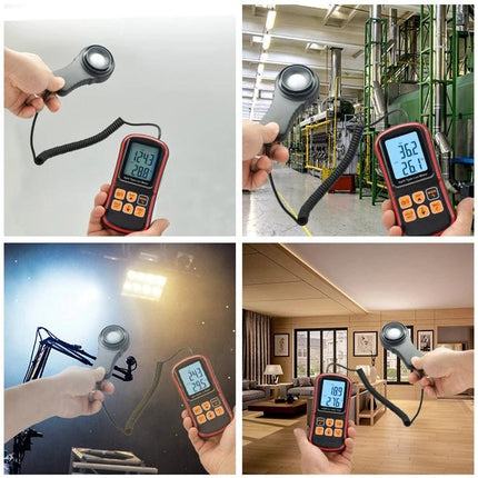 Benetech Portable Light Meter for Everyday Lighting Measurement handheld lux meter measuring studio, industrial and home illuminance
