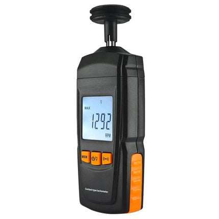 Benetech Portable Contact Tachometer for Speed Measurement handheld contact RPM meter with digital display showing 1292 RPM