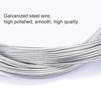 7 In 1 Mushroom Head PVC Brake Cable Tube Set For Road Bike - close-up galvanized steel 1.5mm brake cable wire, high polished smooth finish, durable