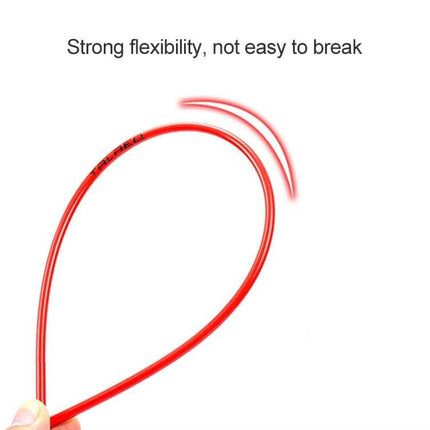 7 In 1 Mushroom Head PVC Brake Cable Tube Set For Road Bike red flexible PVC sleeve showing strong flexibility, durable 1.5mm brake cable protection