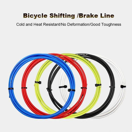 7 In 1 Mushroom Head PVC Brake Cable Tube Set For Road Bike - colorful PVC brake cable sleeves (blue red yellow black white) for road bike shifting and braking