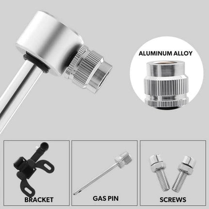 Manual Mini Portable Bicycle Pump Kit With Glue Free Patches And Tire Levers compact aluminum alloy inflator with bracket, gas pin and screws