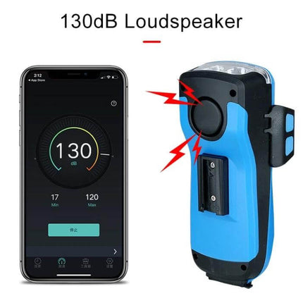 Bike Phone Holder With Headlight For Safe Rides And Convenience showing 130dB loudspeaker and phone mount