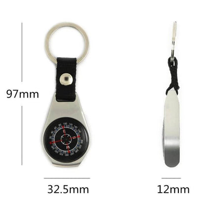 Zinc Alloy Compass Keychain Compact For Everyday Outdoor Use - compact zinc alloy compass keychain with keyring, 97mm x 32.5mm x 12mm, lightweight portable outdoor tool