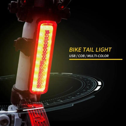 Rainbow Bike Tail Light USB Rechargeable For Night Riding - compact USB-rechargeable rainbow-finish rear bike tail light on seatpost for improved night visibility