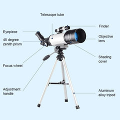 Telescopio astronómico de alta definición High Times WR852 16x/66x70 con trípode