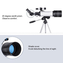 High Definition WR852 70mm Astronomical Telescope with Tripod - 16x/66x Magnification