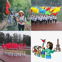 Drapeau de signalisation de guide de bâton d'enseignement de manchon en caoutchouc en acier inoxydable télescopique de 1,2 m à 6 nœuds, livraison de couleur aléatoire