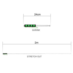 Telescopic Stainless Steel Teaching Stick with Rubber Sleeve and Signal Flag - Random Colors