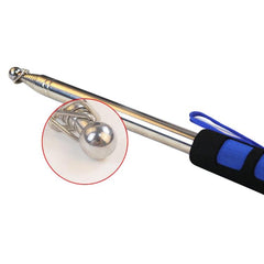 Telescopic Stainless Steel Teaching Stick with Rubber Sleeve and Signal Flag - Random Colors