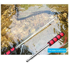 Telescopic Stainless Steel Teaching Stick with Rubber Sleeve and Signal Flag - Random Colors