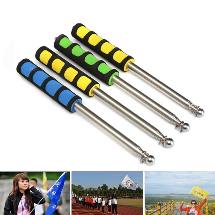 2.5M 10 Knots Telescopic Stainless Steel Rubber Sleeve Teaching Stick Guide Signal Flag, Random Color Delivery, 2.5M 10 Knots