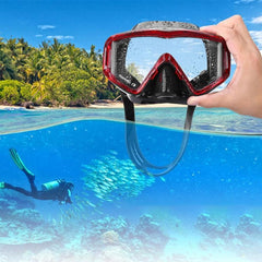 DM600 Adult Silica Gel Diving Mask with Tempered Glass Goggles for Swimming