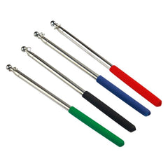 Telescopic Stainless Steel Teaching Stick with Rubber Grip and Signal Flag - Assorted Colors