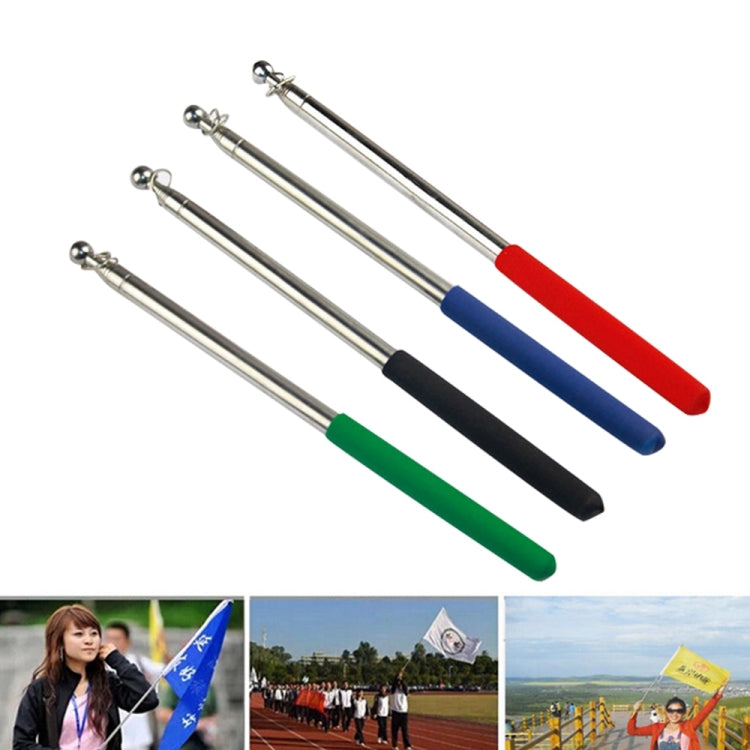 1.2M 6 Knots Telescopic Stainless Steel Rubber Sleeve Teaching Stick Guide Signal Flag, Random Color Delivery, 1.2M 6 Knots